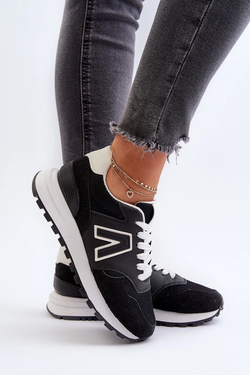 Damskie Sneakersy Buty Sportowe Czarne Daisee