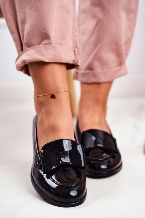 Eleganckie Damskie Mokasyny Vinceza 10570 Lakierowane Czarne