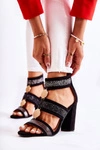 Damskie Sandały Na Obcasie Czarne Laurita
