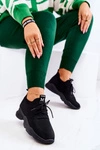 Sportowe Buty Sneakersy Materiałowe Czarne Nolene