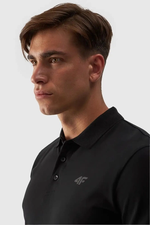 Męska Koszulka Polo Regular Z Logo 4F 4FWMM00TPTSM316-20S Czarna