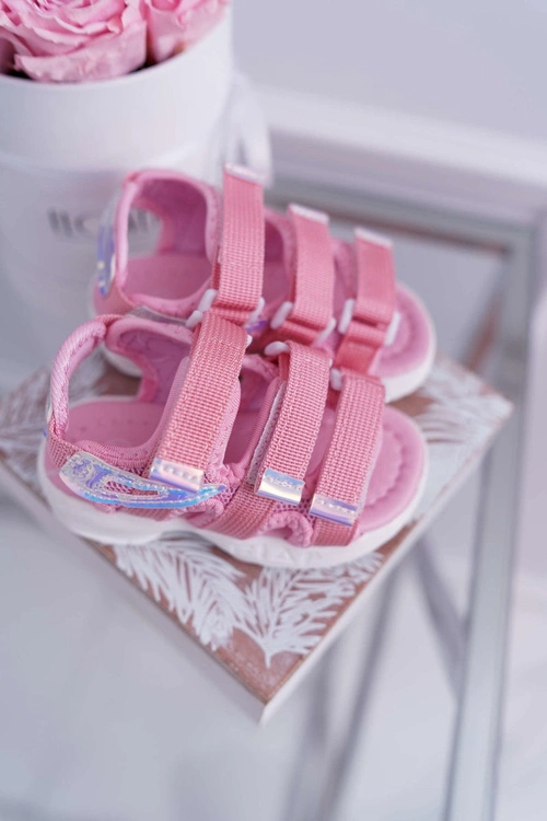 Dziecięce Sandały Na Rzepy Dla Dziewczynki Różowe Kimmi