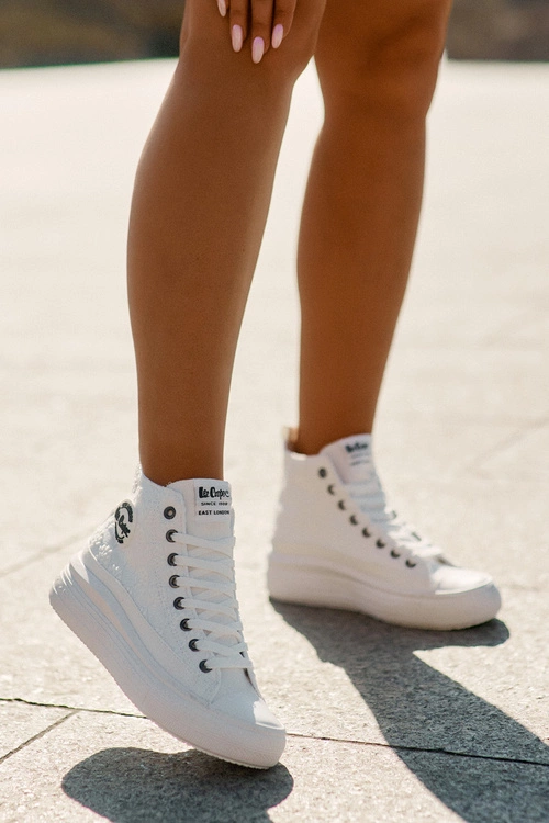 Trampki Damskie Na Platformie Lee Cooper LCW-25-44-3209L Biale