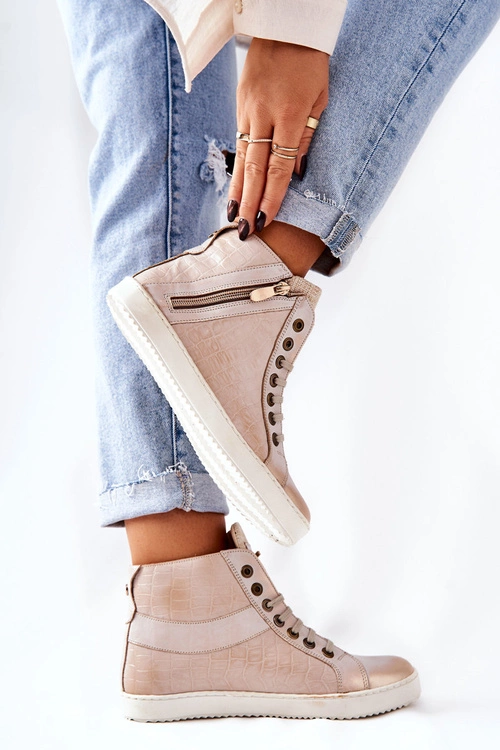 Wysokie Trampki Na Suwak Monnari 0630-M15 Beżowe