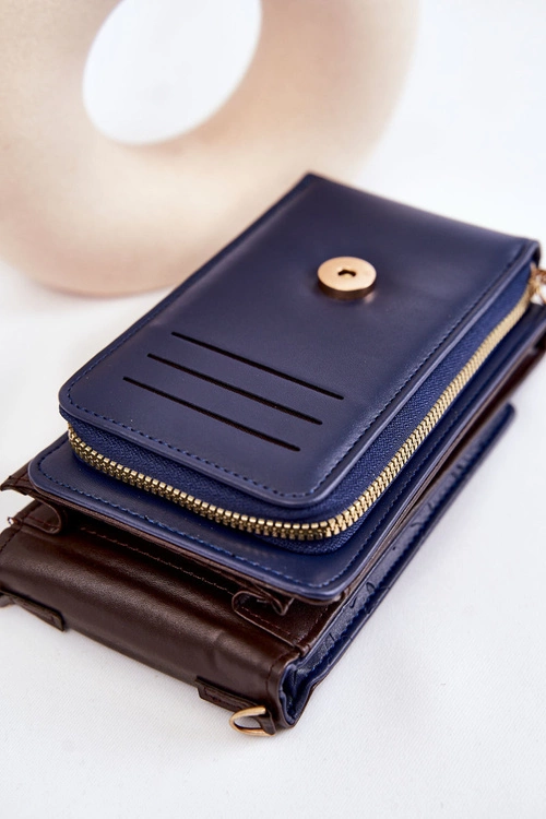 Modna Torebka Portfel 2w1 Z Tłoczeniem Granatowa Savano