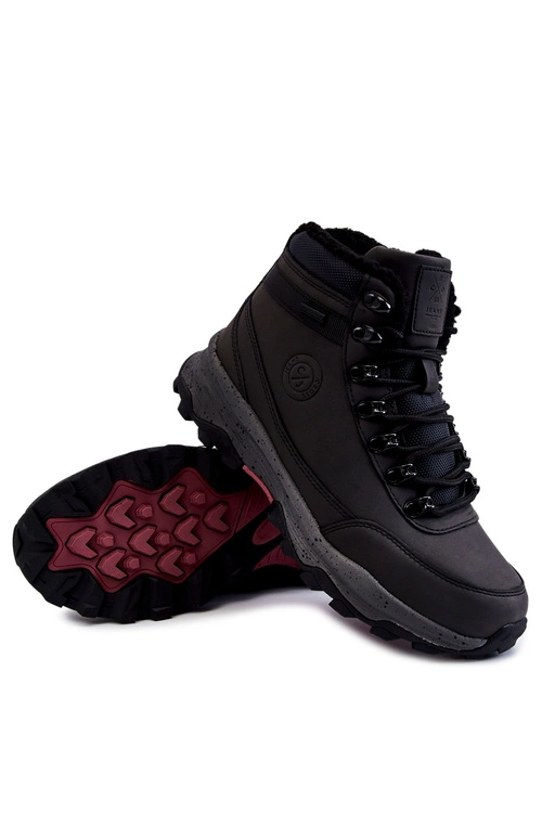 Męskie Ocieplane Buty Trekkingowe Cross Jeans KK1R4027C Czarne