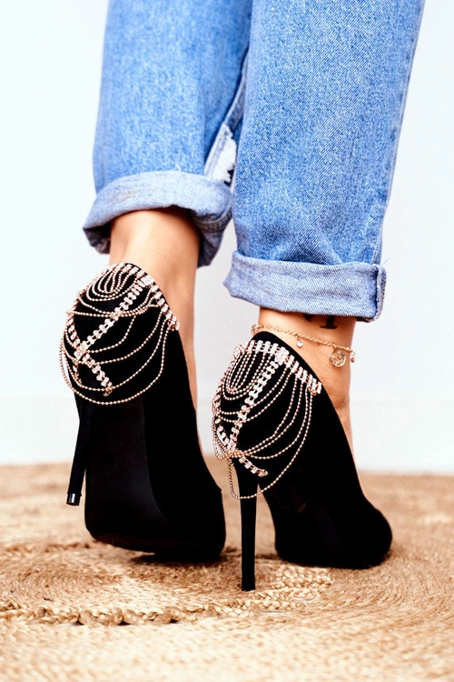 Szpilki Damskie Czarne Zamszowe Imprezowe Pacardo