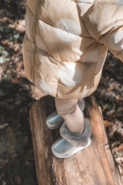 Ocieplane Dziecięce Botki Śniegowce Z Futerkiem Srebrne JellyBeans