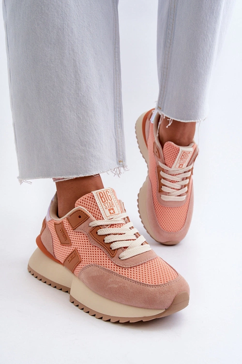 Sneakersy Damskie Big Star NN274976 Pomarańczowe