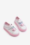 Dziecięce Sneakersy Trampki Z Przypinką Biało-Różowe Pennyn