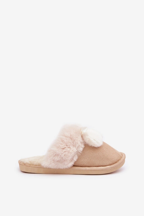 Kapcie Damskie Z Futerkiem Beżowe Nartani