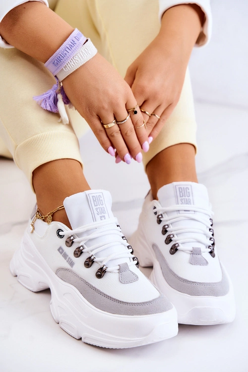 Damskie Sportowe Buty Sneakersy Big Star JJ274A220 Białe