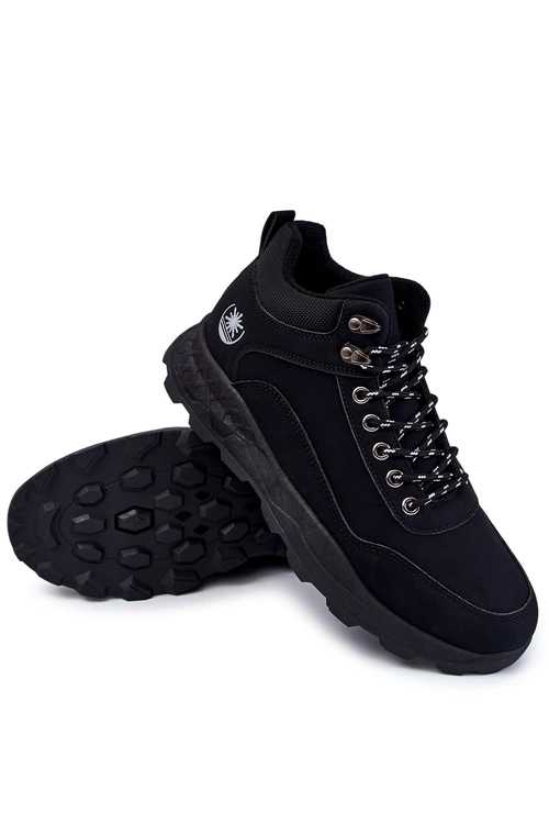 Męskie Ocieplane Buty Trekkingowe Trapery Czarne Otto