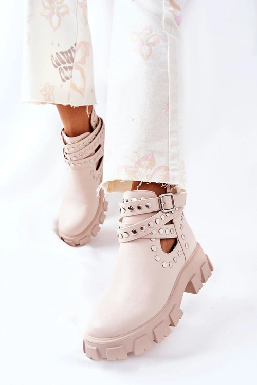 Workery Z Dżetami Na Platformie Beżowe Vernelle