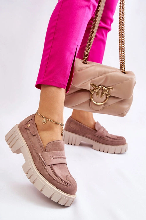 Damskie Zamszowe Wsuwane Półbuty Jasnobrązowe Fiorell