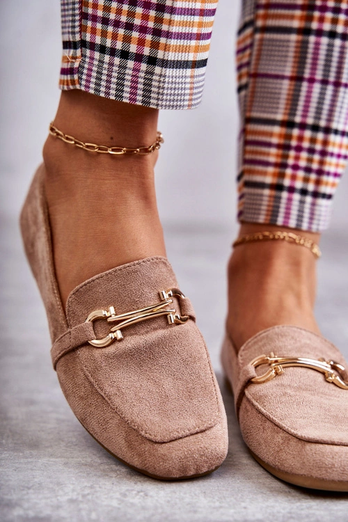 Zamszowe Klasyczne Mokasyny Ciemnobeżowe Roddie