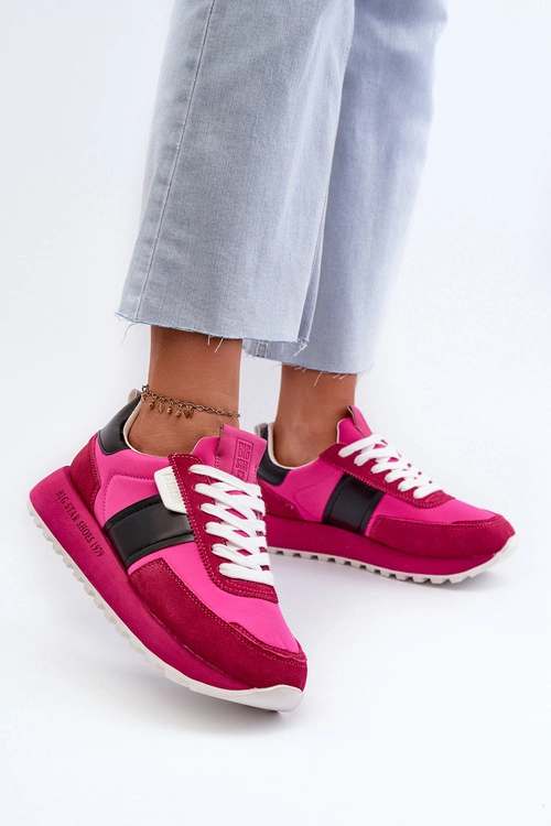 Sneakersy Damskie Na Platformie Big Star NN274500 Memory Foam System Fuksja
