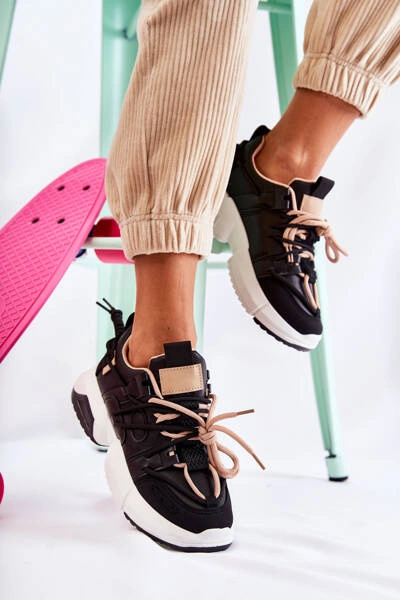 Sneakersy Sportowe Buty Damskie Czarne Someday