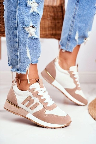 Damskie Sportowe Buty Sneakersy Beżowe Maddie