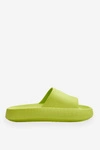 Modne Lekkie Klapki Na Masywnej Podeszwie Limonkowe Rebel