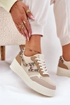 Buty Sportowe Damskie Na Platformie Panterka Khaki Lorori