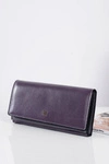 Duży Damski Fioletowy Modny Portfel