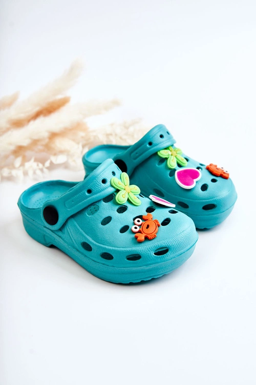 Dziecięce Piankowe Klapki Kroksy Turkusowe Sailor