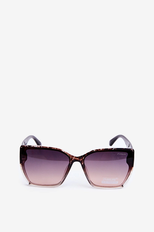 Damskie Klasyczne Okulary Przeciwsłoneczne Z Ozdobnymi Detalami UV400 Czarno-Brązowe