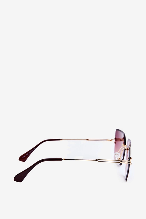 Damskie Okulary Przeciwsłoneczne Z Cieniowanymi Szkiełkami UV400 Złoto-Brązowe