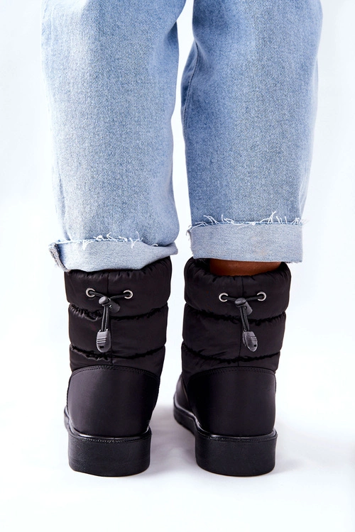 Wysokie Wsuwane Śniegowce Czarne Cathy