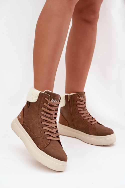 Buty Zimowe Damskie Z Kożuszkiem Lee Cooper LCJ-25-01-3735 Brązowe