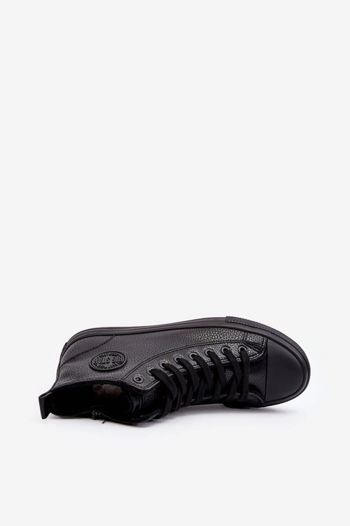 Ocieplane Męskie Trampki Na Suwak Czarne Big Star MM174012