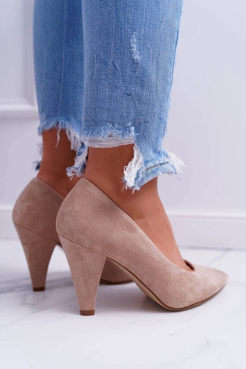 Czółenka Damskie Sergio Leone PB139 Beżowe Felice