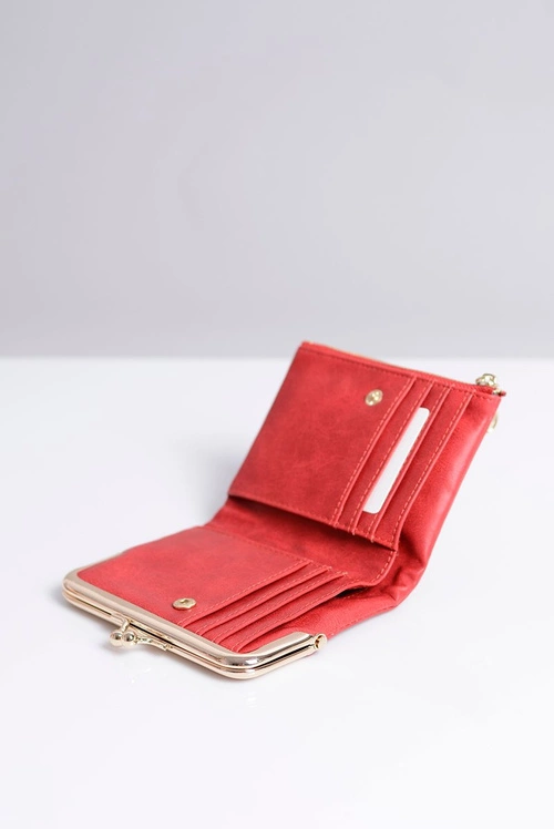 Mała Damska Czerwona Portmonetka
