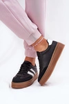 Sneakersy Damskie Na Platformie Z Eko Skóry Czarne  Elaraven
