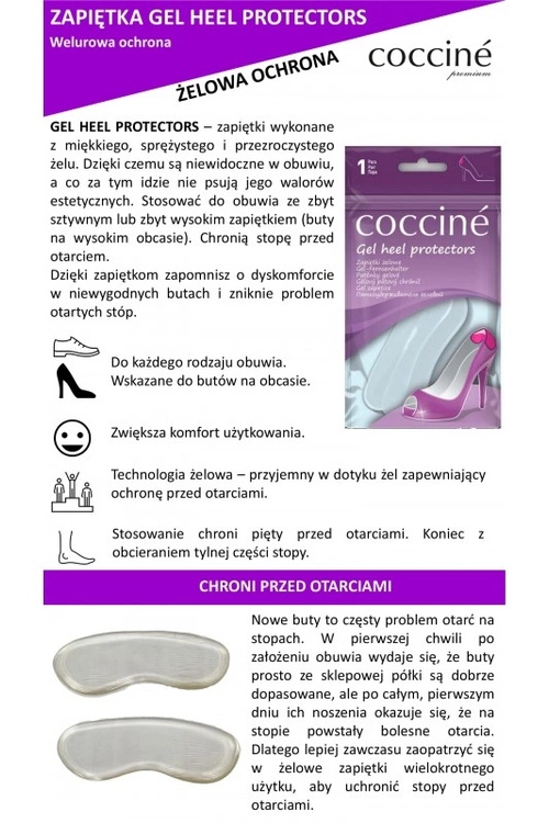 Coccine Gel Heel Protectors Zapiętki Żelowe