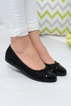 Czarne Brokatowe Balerinki Slip On Laya