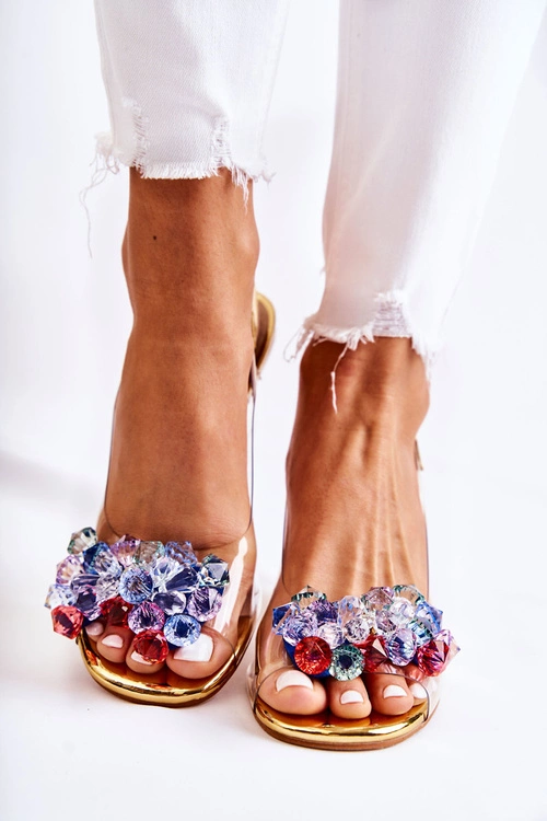 Eleganckie Czółenka Z Ozdobą Złote Amalia