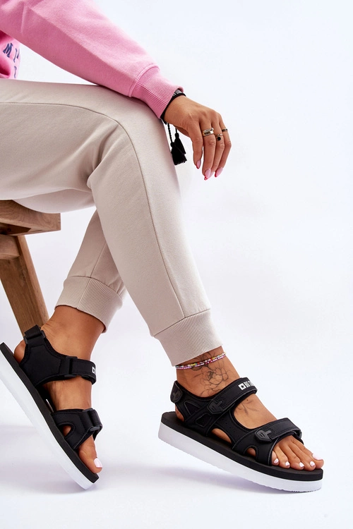 Damskie Sportowe Sandały Na Platformie Big Star LL274789 Czarne