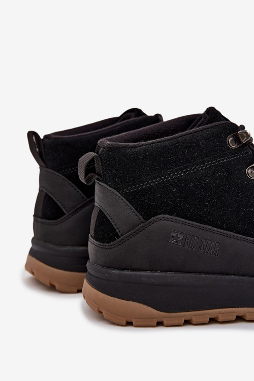Zamszowe Buty Trekkingowe Męskie Big Star SS174265 Czarne