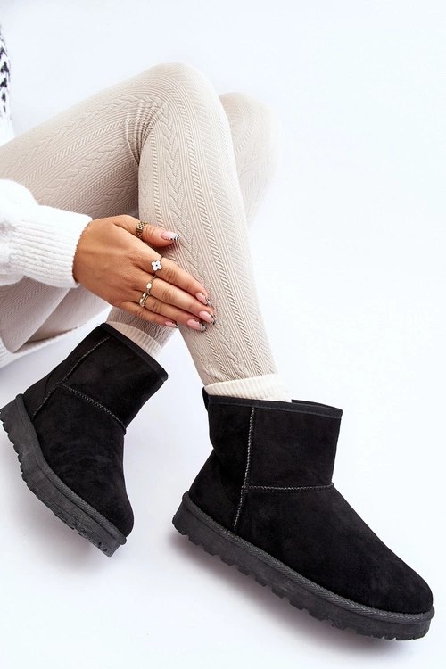 Śniegowce Damskie Eko Zamszowe Czarne Enranta