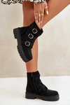 Ocieplane Botki Damskie Ze Zdobieniem Czarne Ciascia