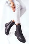 Damskie Skórzane Botki Nicole 2673 Czarne