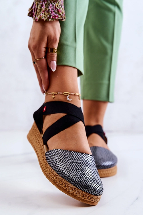 Damskie Modne Espadryle Big Star JJ276035 Czarne