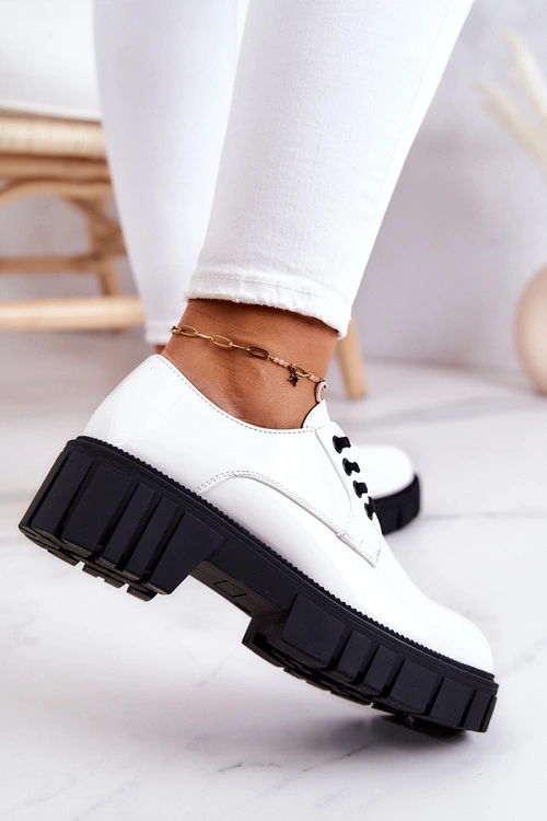 Modne Lakierowane Półbuty La.Fi 210013W-LA Białe