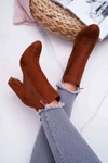 Botki Damskie Na Obcasie Camel Sadie