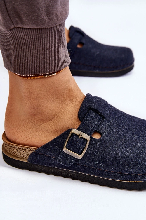 Damskie Papcie Klapki Profilaktyczne Inblu DJ-07-041 Granatowe