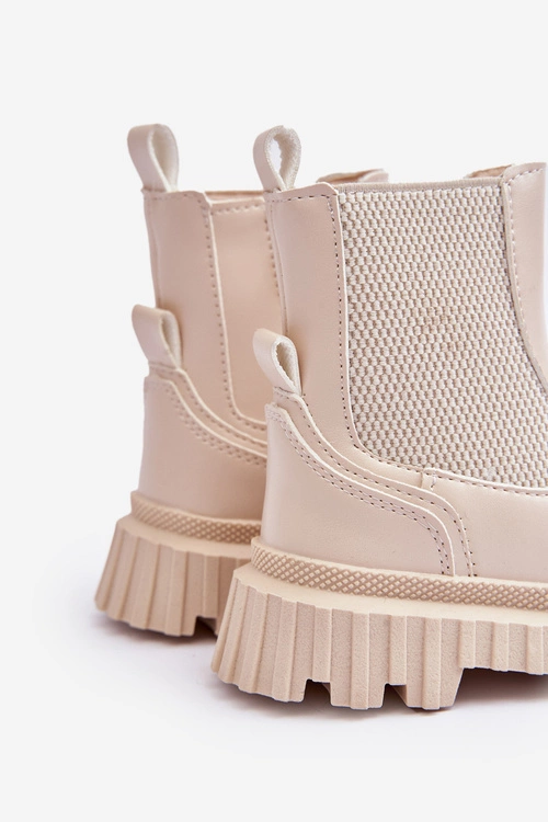 Botki Dziecięce Na Suwak Ocieplane Beżowe Jolynn