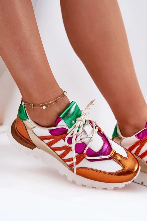 Skórzane Półbuty Sneakersy Damskie Artiker 56C1737 Multikolor