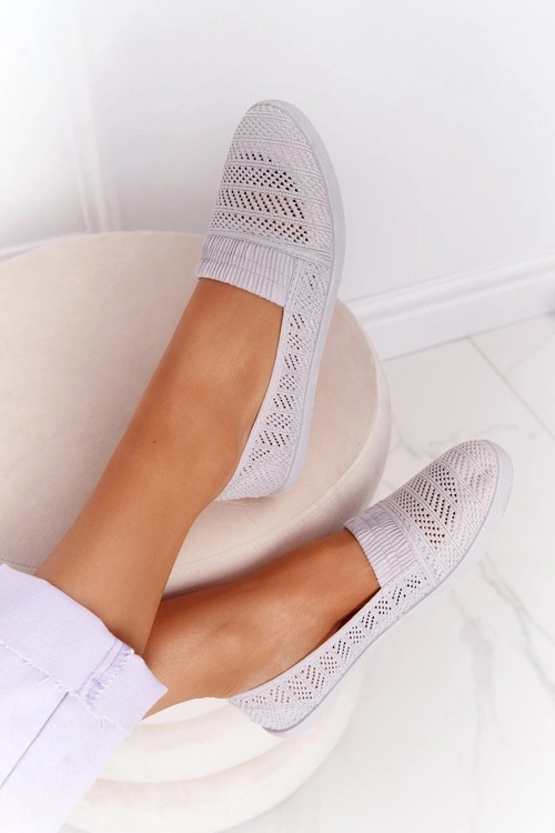 Ażurowe Wsuwane Tenisówki Slip-On Szare Chillout